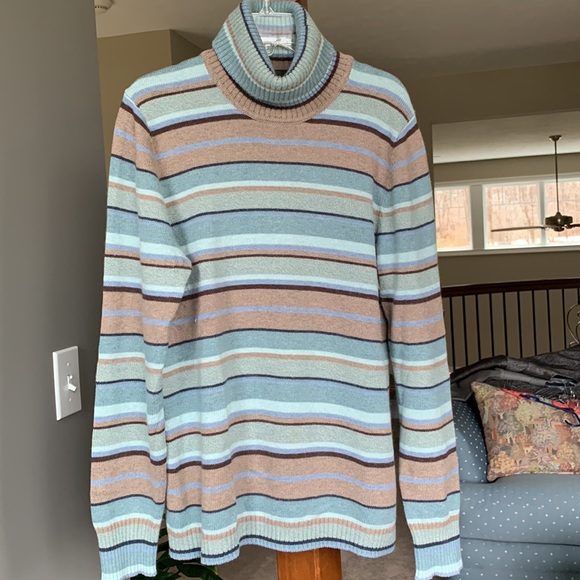 Eddie Bauer Striped Turtleneck Sweater 